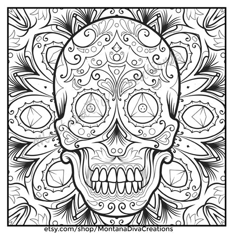 Coloring With Me Day Of The Dead Sugar Skull Adult Coloring Book 20