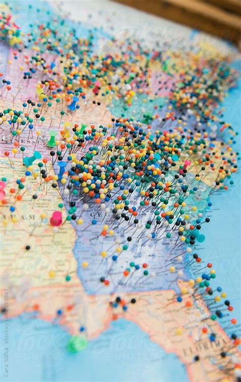 Push Pins On A Map Of The United States By Cara Dolan Travel Map Pins