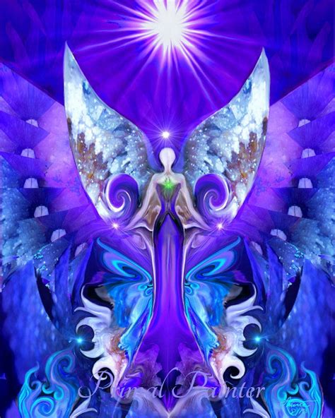 Angel Healing Reiki Energy Purple Chakra Art Third Eye Open