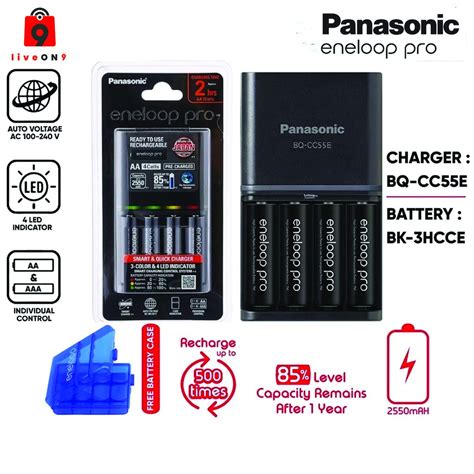 Panasonic Eneloop Pro Smart And Quick Battery Charger K Kj55hcc40m