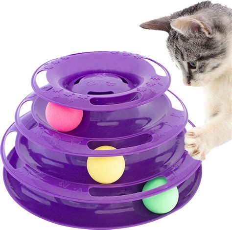 Purrfect Feline Titans Tower Interactive Cat Toy Blue Toy For Indoor Cats