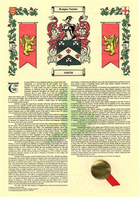 Surname History Print & Coat of Arms | A Family Name In Print