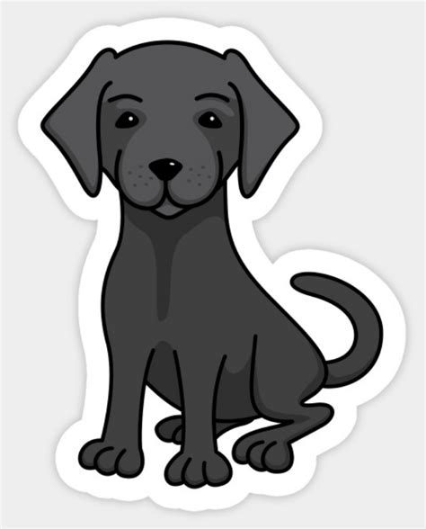 Black Labrador Sticker Labrador Retriever Sticker Sticker Featuring A