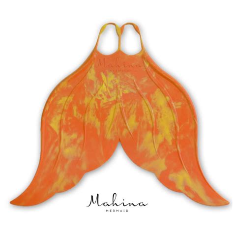 Mahina Mermaid Fin Orange Rubber Monofins Lautanmas