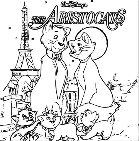 Disney The Aristocats Paris Coloring Page Wecoloringpage The Best