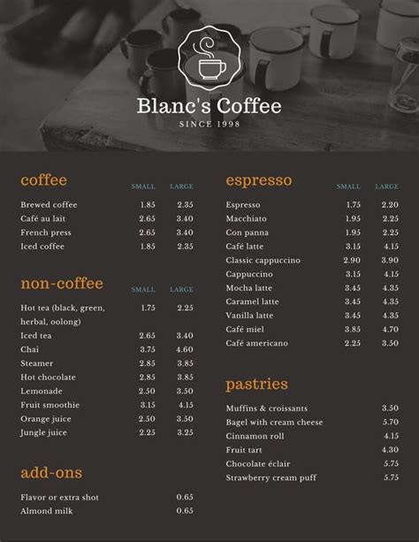 Dark Brown Cups Coffee Shop Menu Templates By Canva
