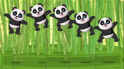 Five Little Pandas Jumping On The Bed Nursery Rhyme For Kids Kids