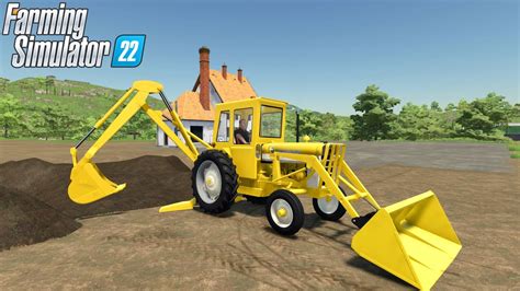 Farming Simulator 22 Jcb 3cx Backhoe Loader Digging A Trench Youtube
