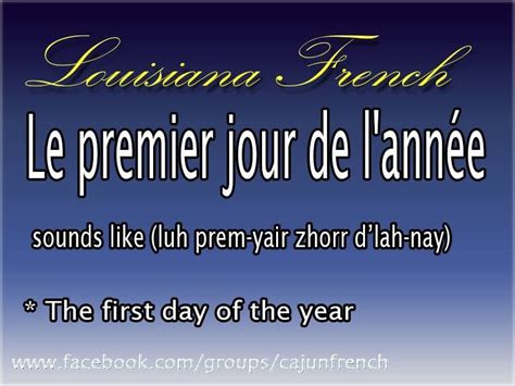 First day of the year | French basics, Cajun french, French words