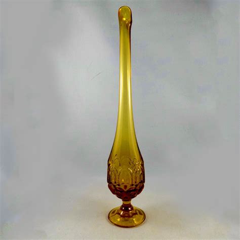 Vintage Amber Glass Bud Vase Pressed Amber Glass Vintage Etsy Canada Bud Vases Amber Glass