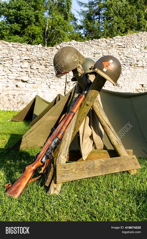 Ww2 Weapons Helmets Image And Photo Free Trial Bigstock