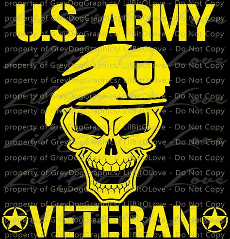 Army Skull Veteran Soldier Vinyl Decal Sticker United States Etsy