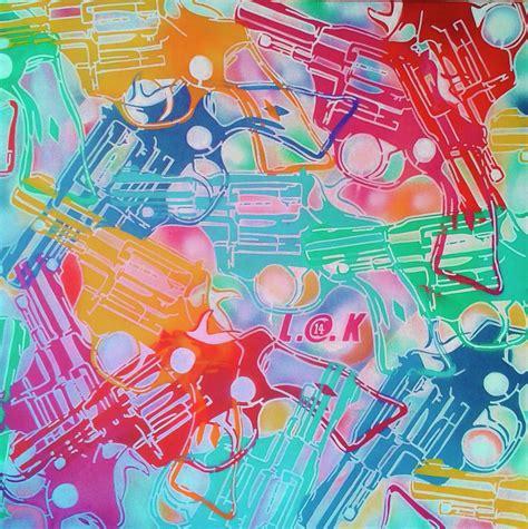 Abstract Pop Guns Mixed Media By Abstract Graffiti