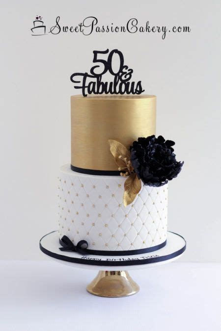 50 And Fabulous Gold And Black Cake In 2023 50th Birthday Cake For Women