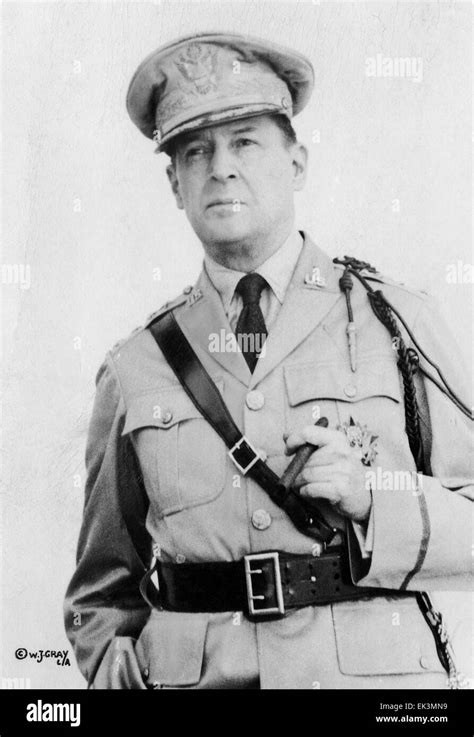 General Douglas Macarthur Portrait World War Ii Circa 1940s Stock