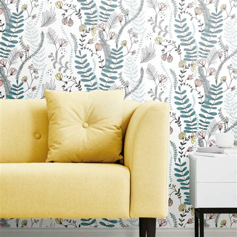 Finlayson Green Floral Verso Peel And Stick Wallpaper