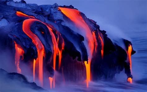 1920x1200 Volcano Orange Nature Landscape Lava Night Silhouette
