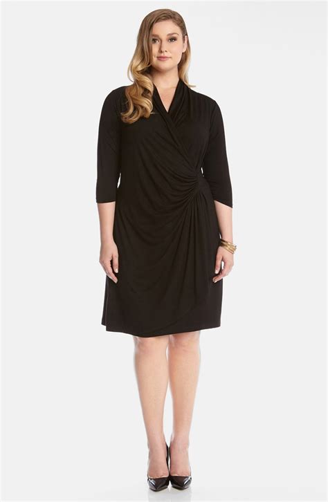 Karen Kane Cascade Faux Wrap Dress Plus Size Nordstrom