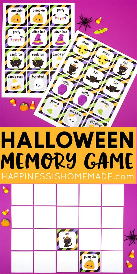 5 Best Images Of Black And White Halloween Memory Gam