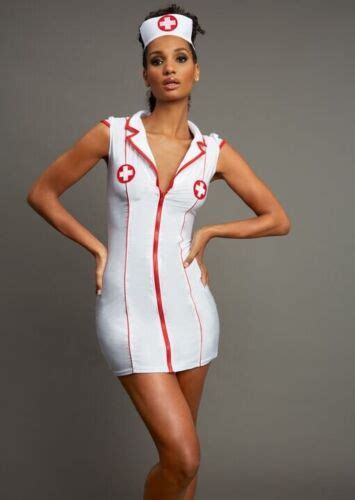 Ann Summers Hospital Hottie Naughty Nurse Whitered Zip Up Dress Outfit