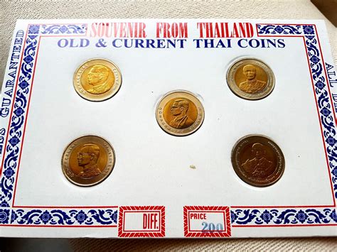 Thailand Old And Current Thai Coins Set 5 Pcs