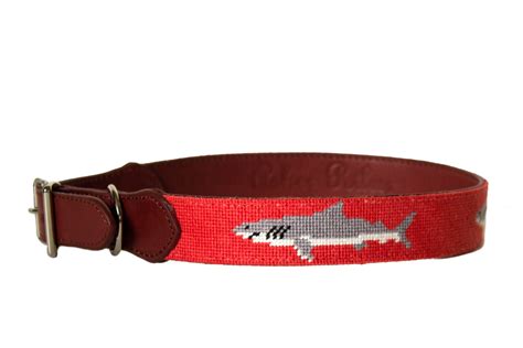 SHARK NEEDLEPOINT DOG COLLAR™ from Asher Riley | Dog collar, Dogs, Leather
