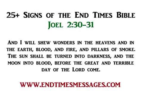 25 Signs Of The End Times Bible End Time Message