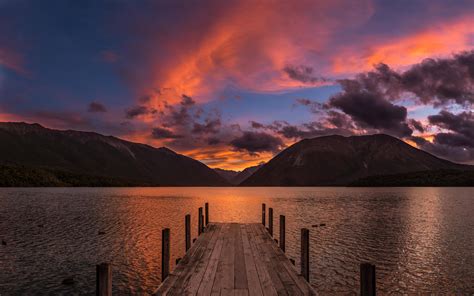 Sunset At Lake Rotoiti New Zealand Hd 8k Wallpaper