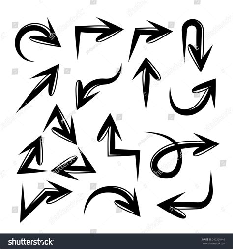 Curved Arrow Icons Arrow Vector Stock Vector Royalty Free 242226145