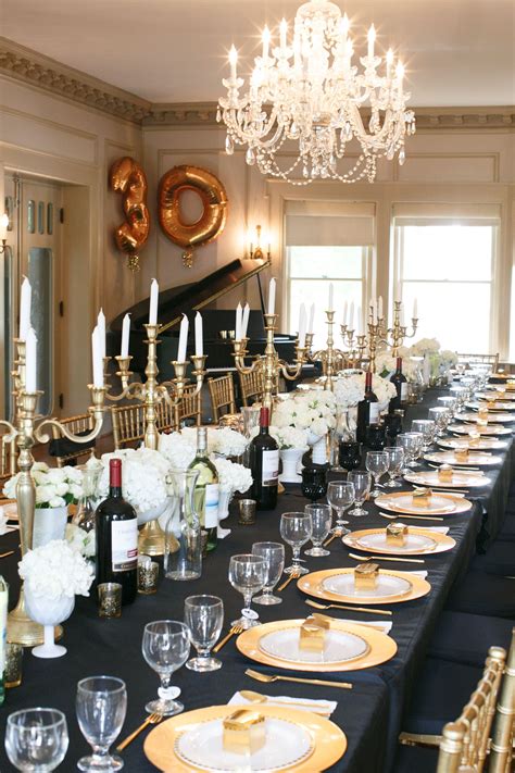 Bee planned a surprise 30th birthday party for her fiancé and it was truly #prettyperfect. Black & Gold & White All Over -- A classy grown up birthday party. See More on SMP Living: http ...