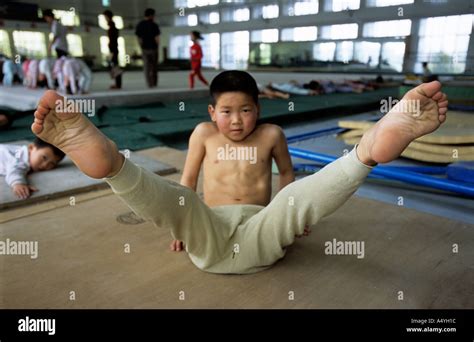 Children Practice Gymnastics In Xiantao Hubei China Stock Photo Alamy
