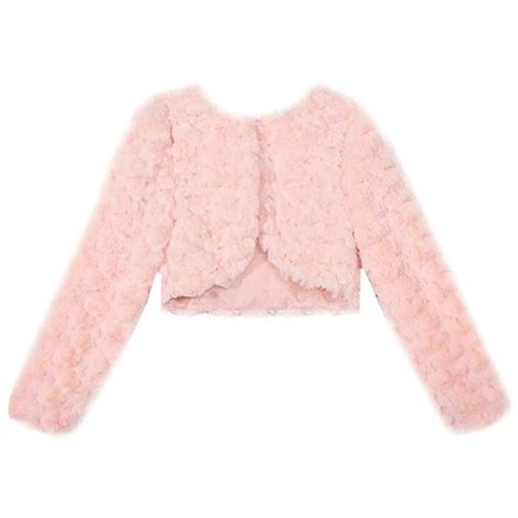 Bonnie Jean Bonnie Jean Little Girls Pink Swirl Faux Fur Long Sleeve