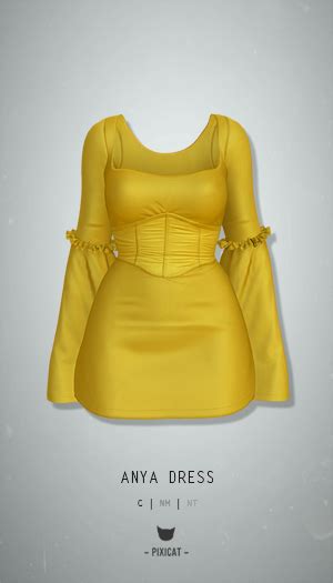 Second Life Marketplace Pixicat Anya Dress Yellow