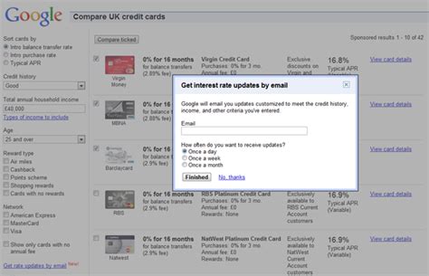 So we can contact you if there are any problems updating your plan. Google Offering Credit Card Rate Email Updates - Money Watch