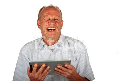 Happy Man With His Tablet Computer Stock Photo Royalty Free Freeimages