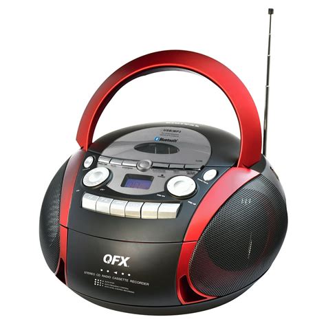 quantum fx portable am fm stereo radio with cd mp3 usb cassette bt player