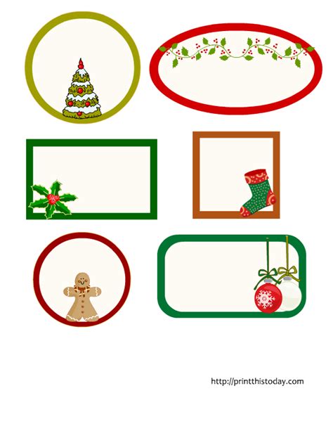 Editable Christmas Labels In 6 Different Shapes Free Printable