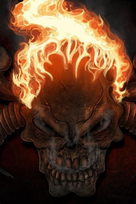 68 Best Flaming Skulls Images On Pinterest Skull Art