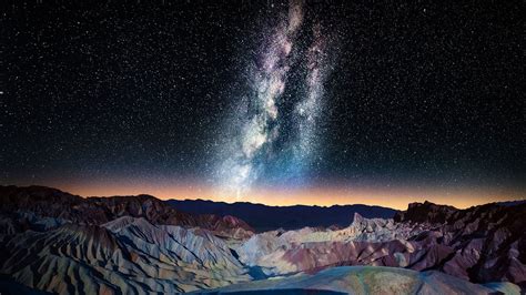 Stars Milky Way Usa Night Galaxy Far View California Mountains