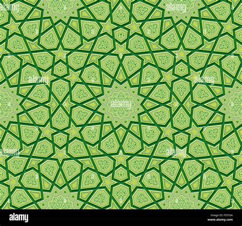 Islamische Stern Ornament Grünen Hintergrund Vektor Illustration