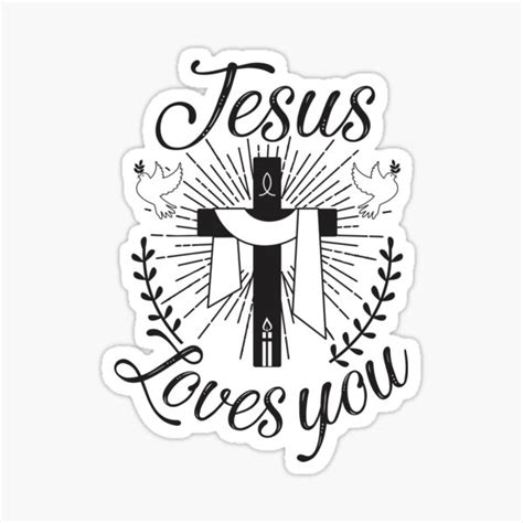 Jesus Love You Cross Holy Ghost Sticker For Sale By Jrnergal