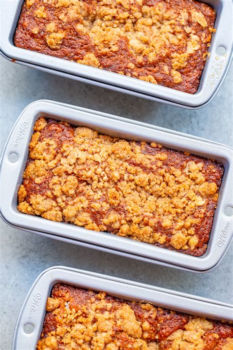 Half the recipe if you don't want leftover streusel. Cinnamon Sugar Streusel Banana Bread - Averie Cooks