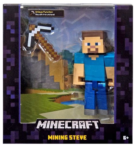 Minecraft Survival Mode Mining Steve 5 Action Figure Iron Pickaxe