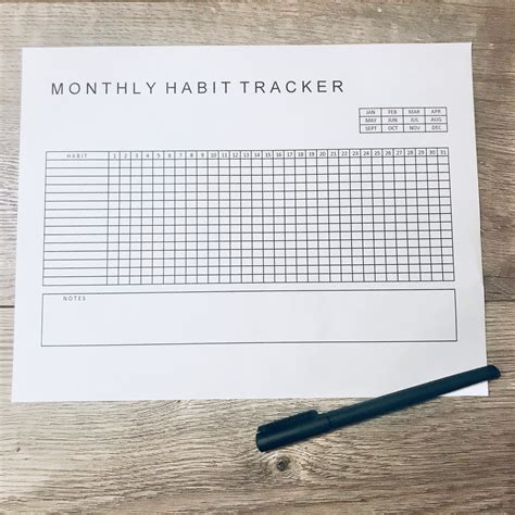 Monthly Habit Tracker Minimalist Daily Habit Tracker Simple Etsy