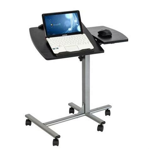 Angle And Height Adjustable Rolling Table Desk Laptop Notebook Stand