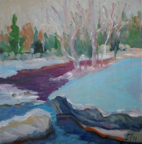 Snowy Stream Painting By Francine Frank Fine Art America