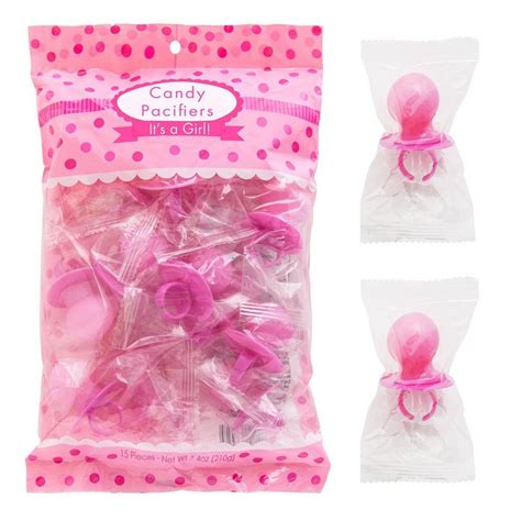 Pink Its A Girl Candy Pacifiers 15ct Party City