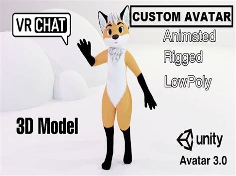 A Custom 3d Avatar Model Of Vrchat Avatar Vtuber Furry For Vroid And