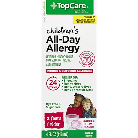 Topcare All Day Children Allergy Liquid Medicine Cabinet Foodtown