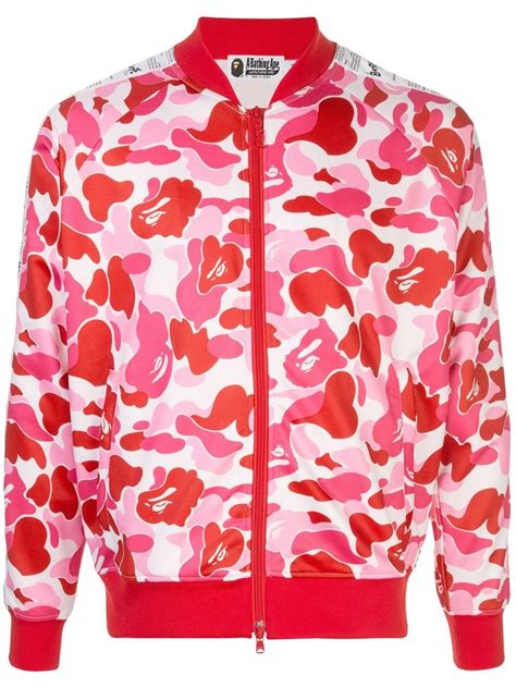 Bape Camouflage Zip Up Jacket Pink Mens Lightweight Jacket